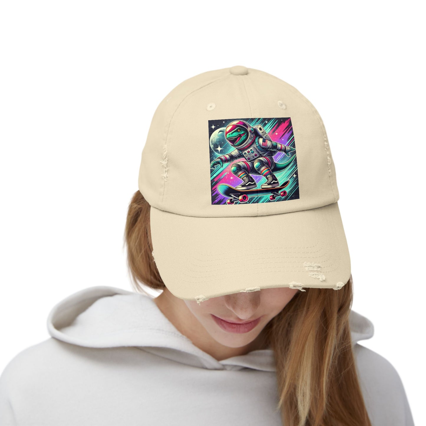 Dinosaur Unisex Distressed Cap