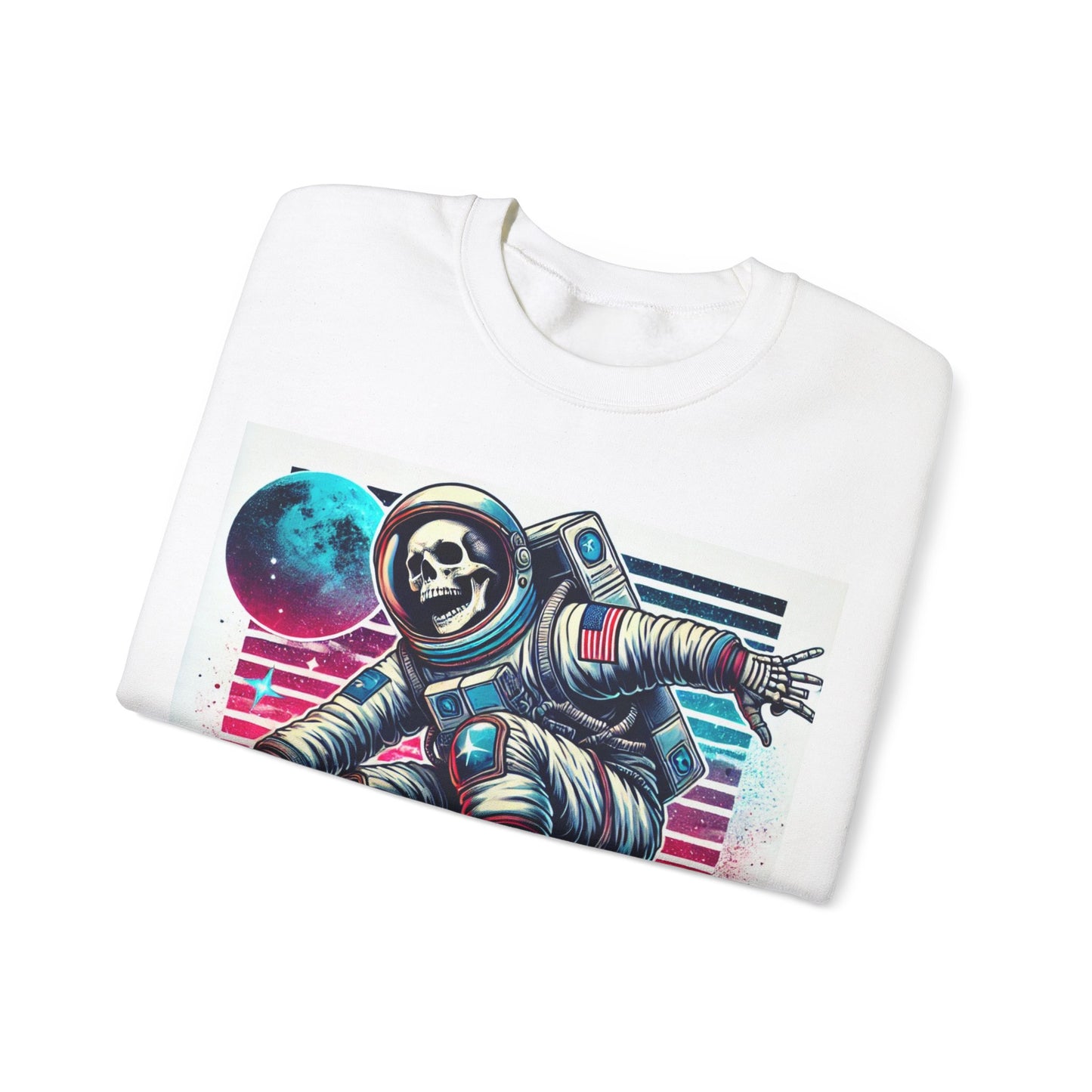 Retro Skeleton Astronaut Unisex Heavy Blend™ Crewneck Sweatshirt