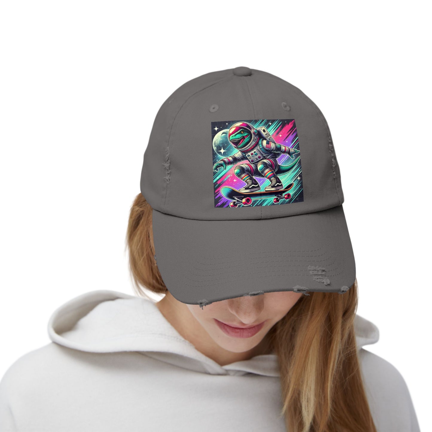 Dinosaur Unisex Distressed Cap