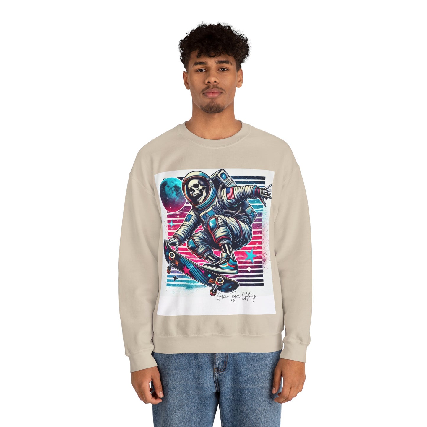 Retro Skeleton Astronaut Unisex Heavy Blend™ Crewneck Sweatshirt