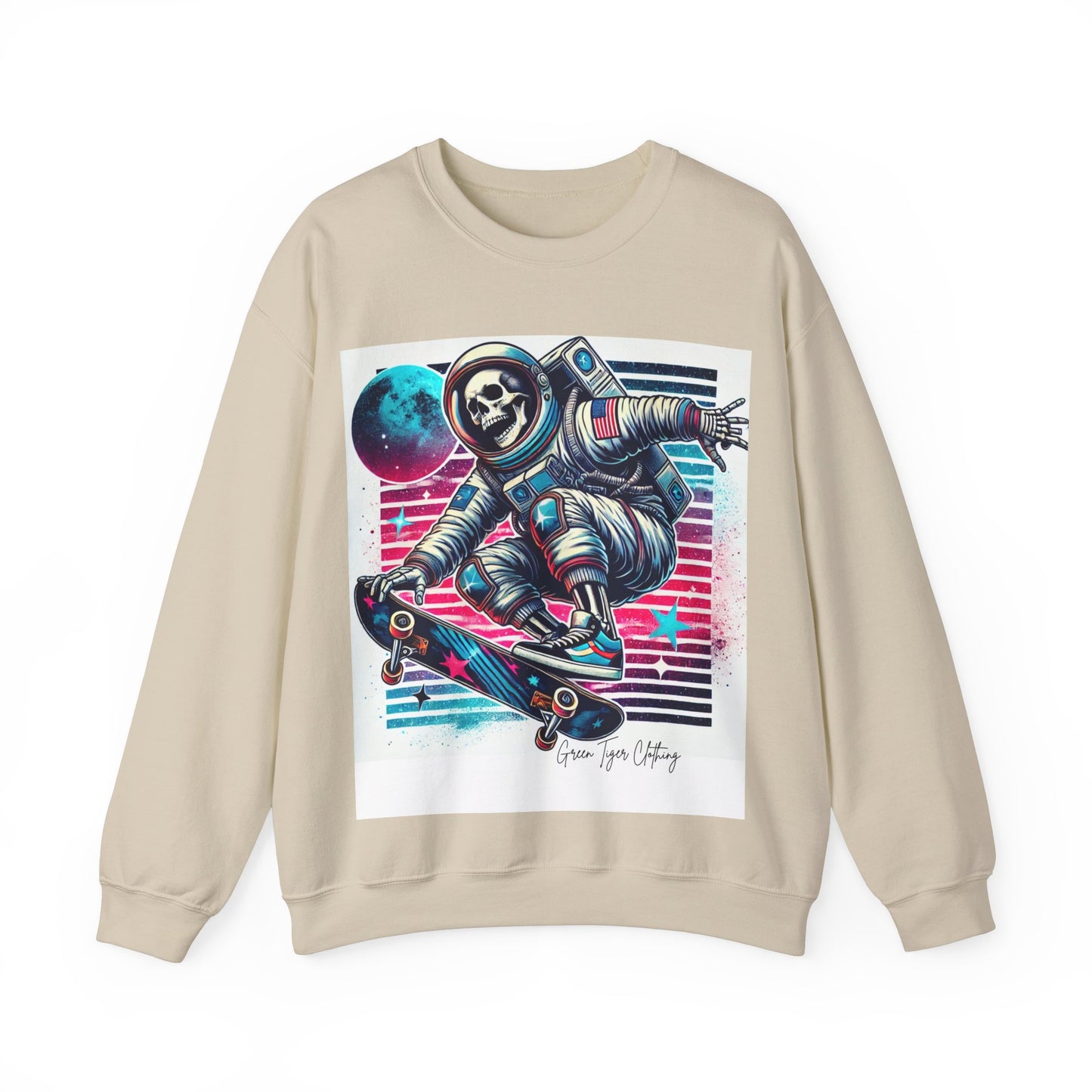 Retro Skeleton Astronaut Unisex Heavy Blend™ Crewneck Sweatshirt