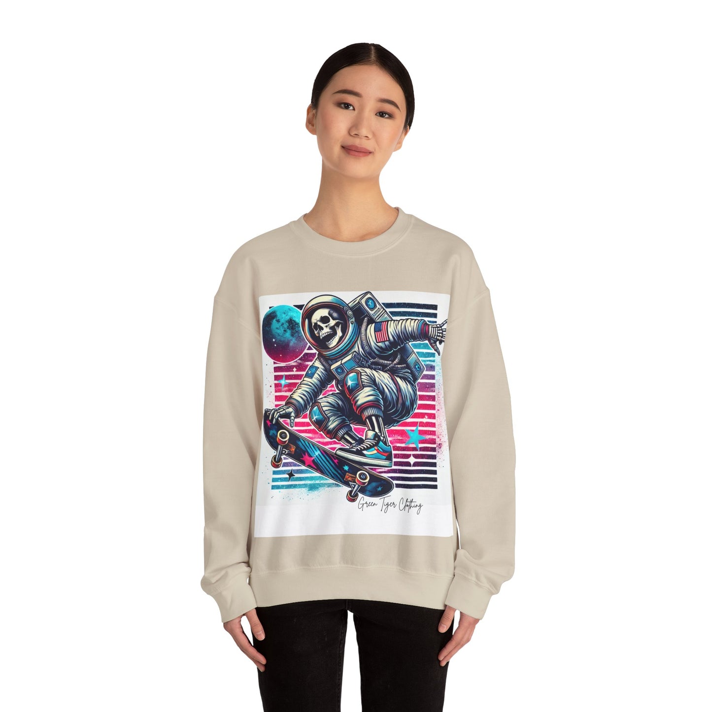Retro Skeleton Astronaut Unisex Heavy Blend™ Crewneck Sweatshirt