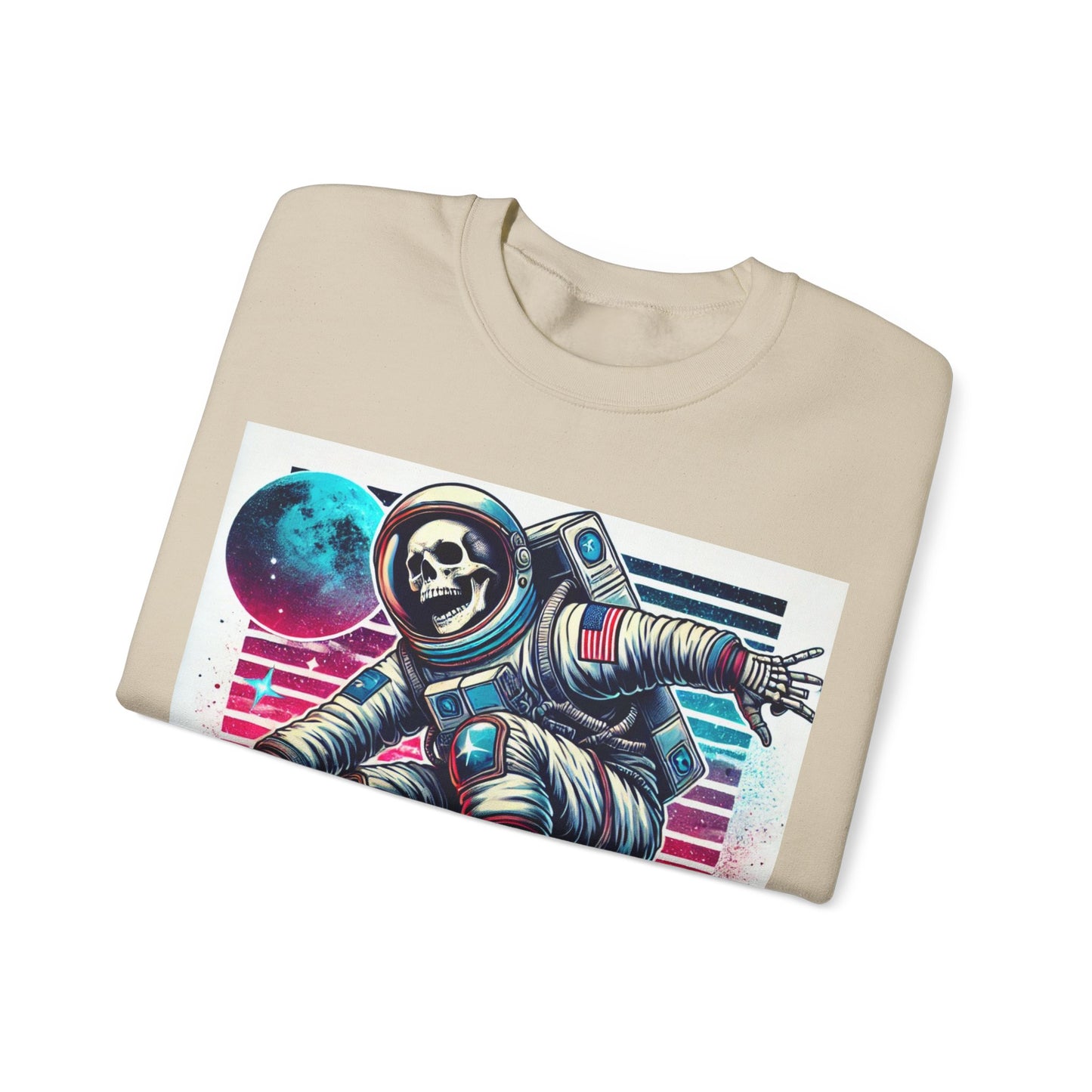 Retro Skeleton Astronaut Unisex Heavy Blend™ Crewneck Sweatshirt