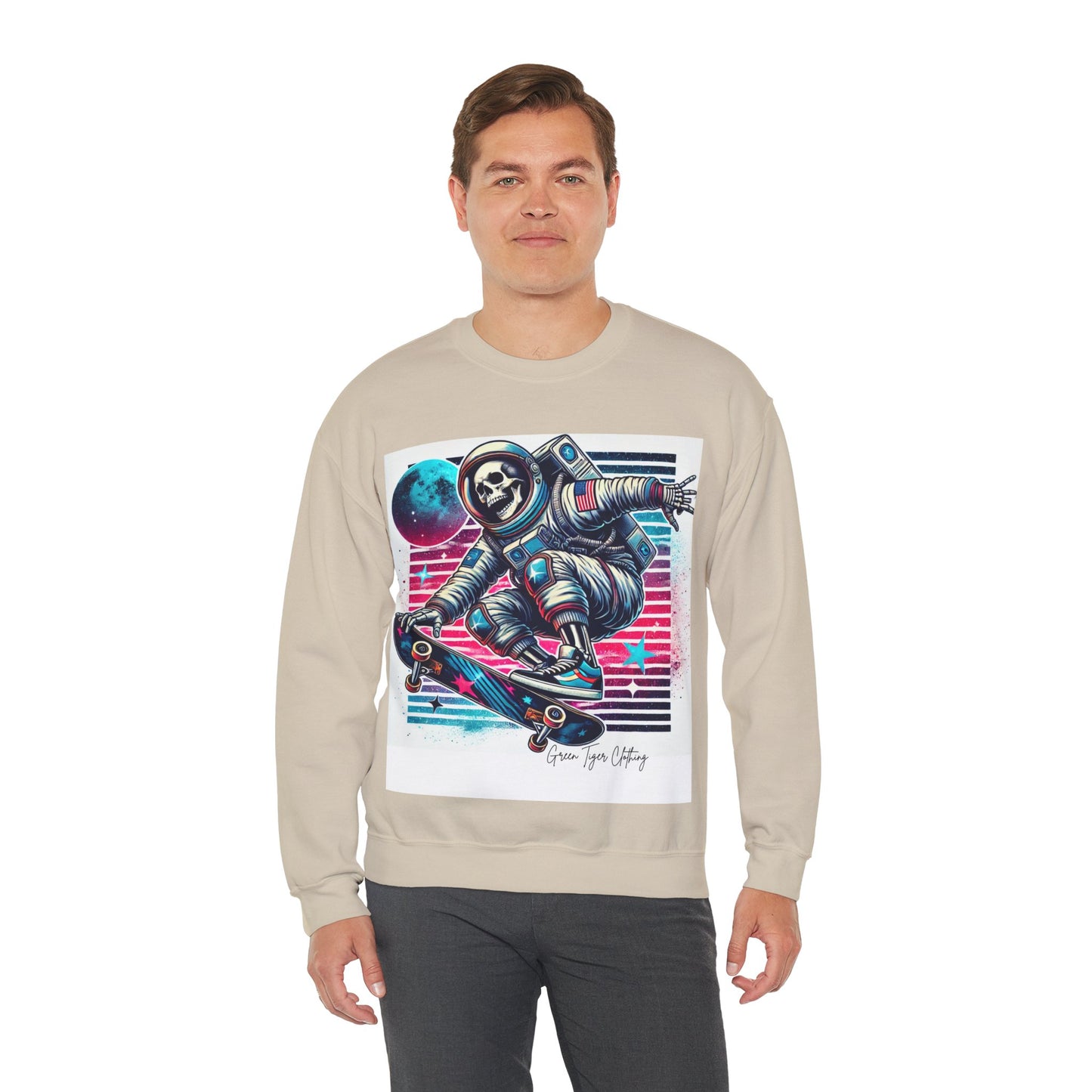 Retro Skeleton Astronaut Unisex Heavy Blend™ Crewneck Sweatshirt