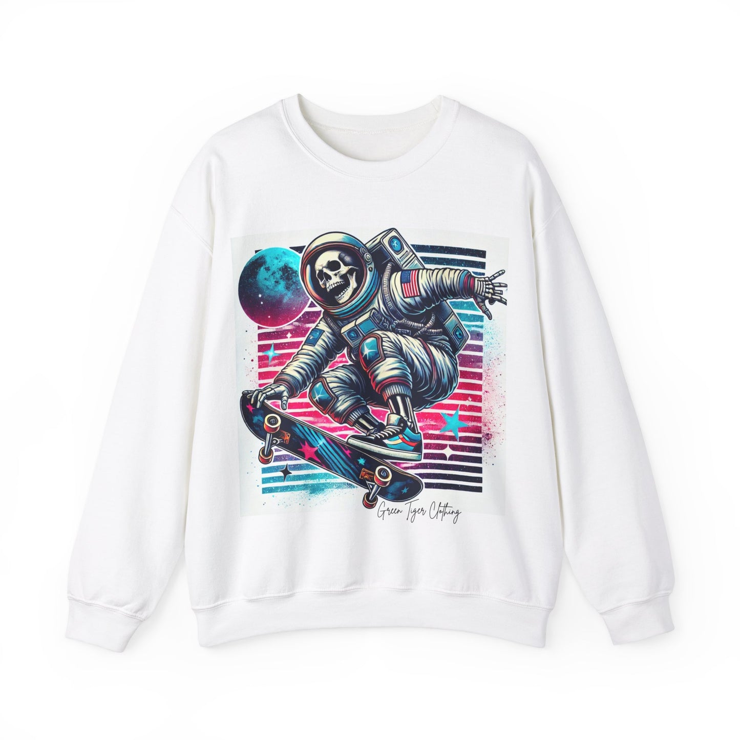 Retro Skeleton Astronaut Unisex Heavy Blend™ Crewneck Sweatshirt