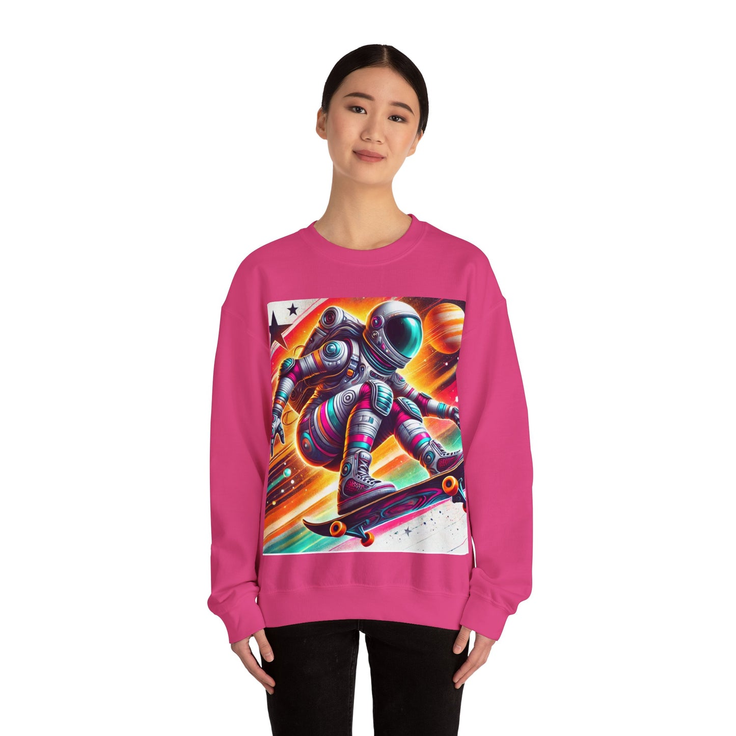 Lady Astronaut  Heavy Blend™ Crewneck Sweatshirt