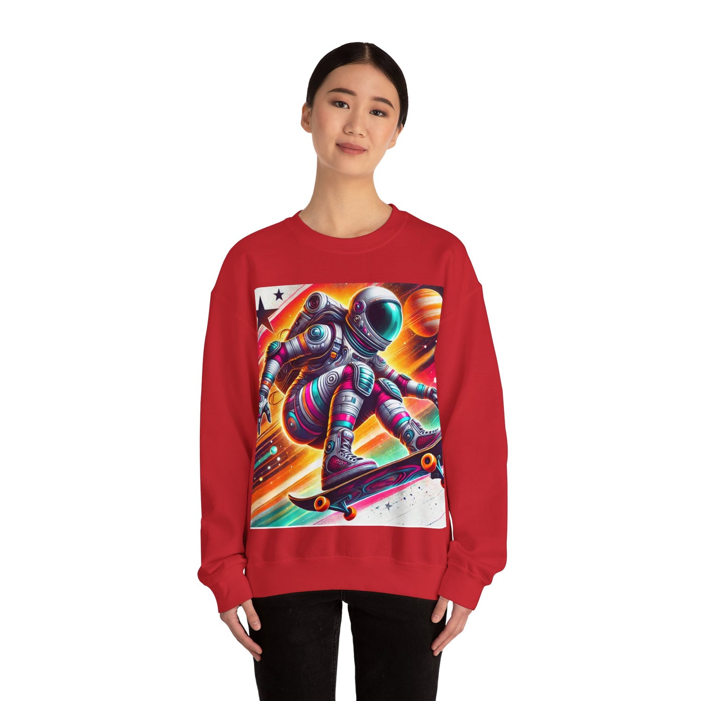 Lady Astronaut  Heavy Blend™ Crewneck Sweatshirt