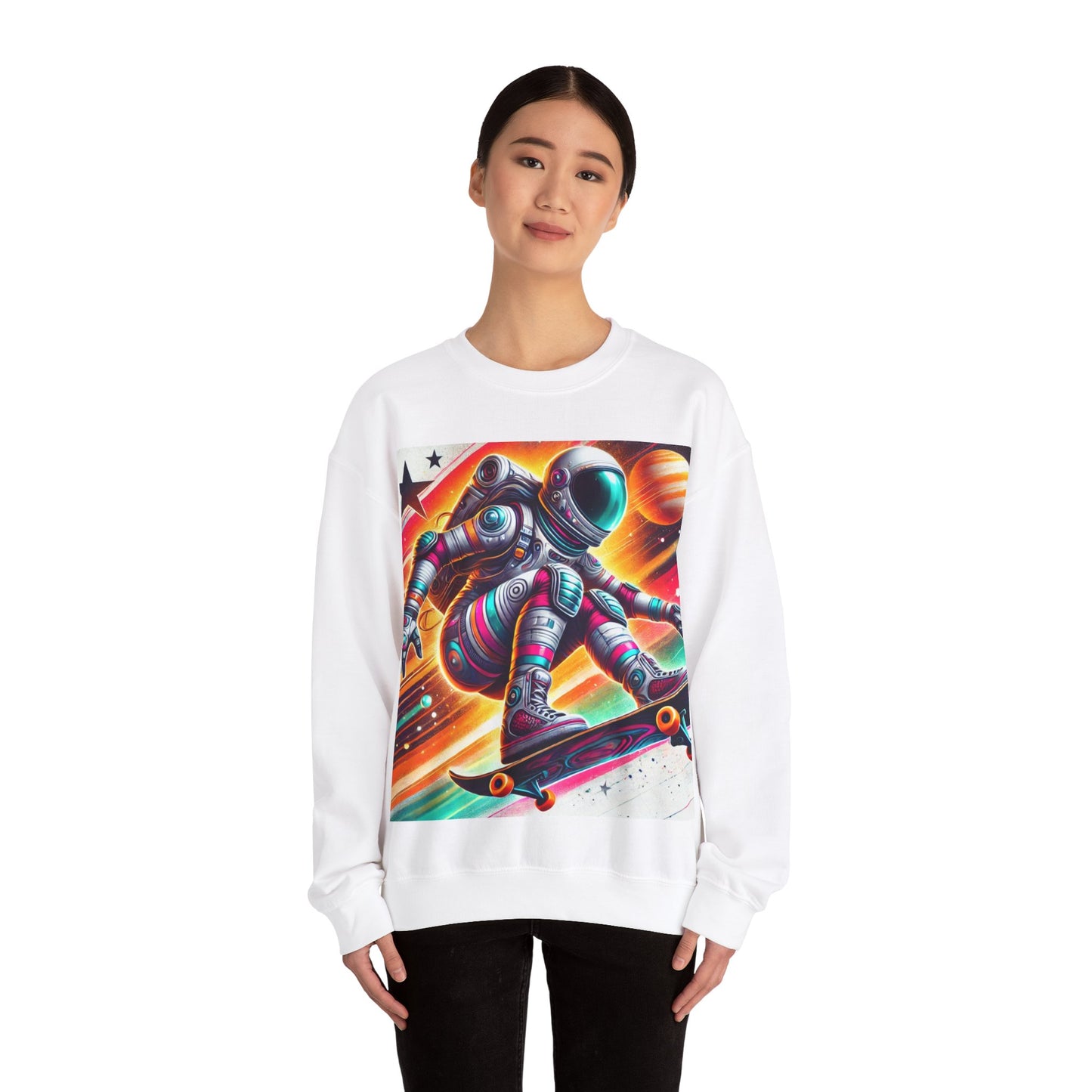Lady Astronaut  Heavy Blend™ Crewneck Sweatshirt