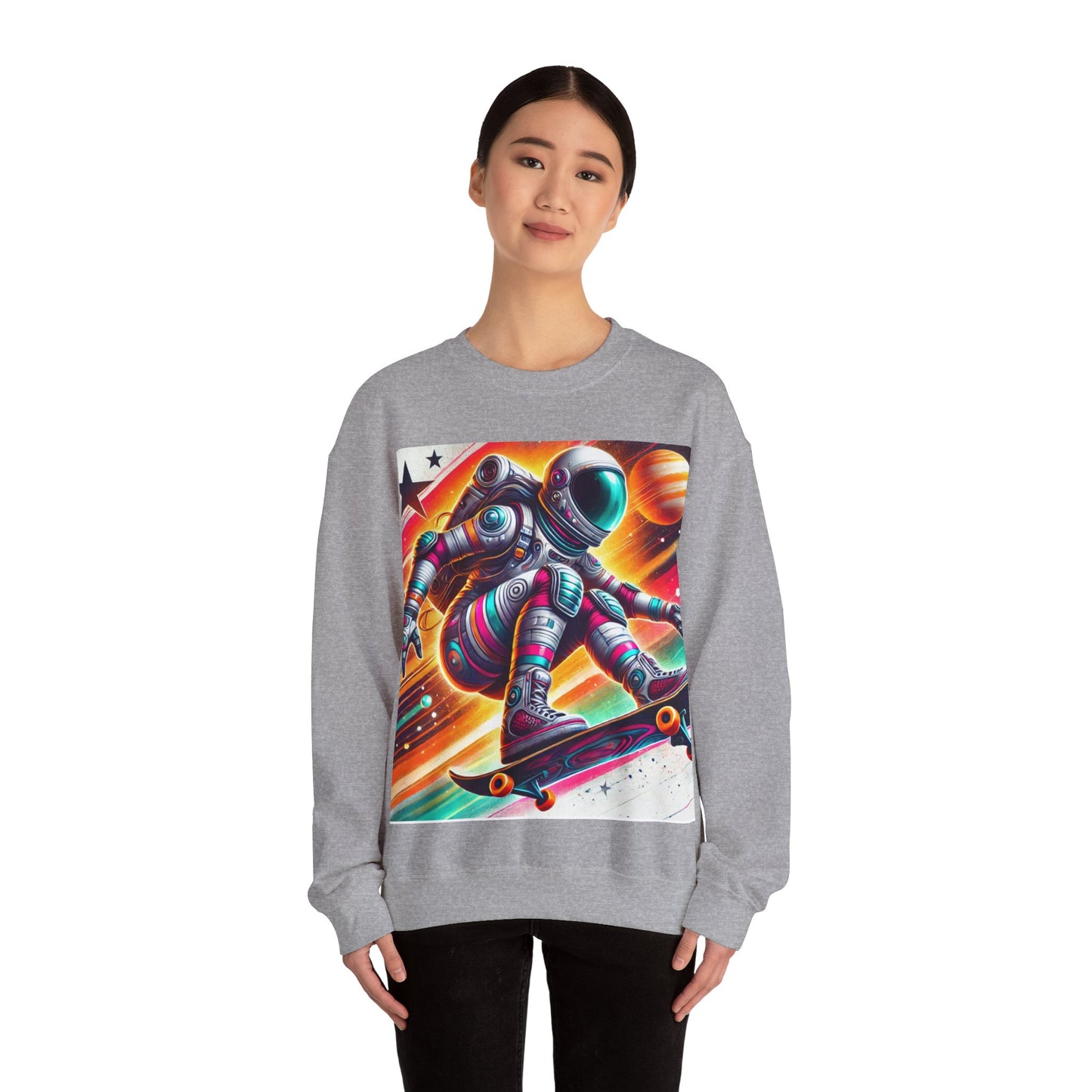 Lady Astronaut  Heavy Blend™ Crewneck Sweatshirt